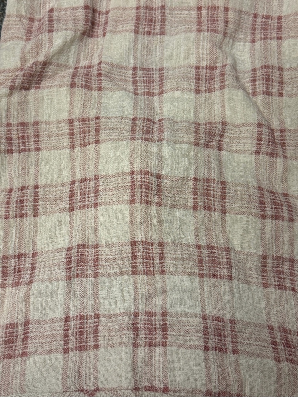 Olivaceous Plaid Mini Cotton Gauze Dress Pink Cottagecore Open Back M Ruffle Hem - Picture 5 of 11